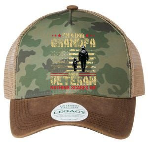 Im A Dad Grandpa And Veteran Fathers Day Papa Grandpa Legacy Tie Dye Trucker Hat