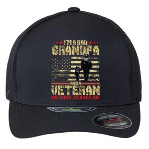 Im A Dad Grandpa And Veteran Fathers Day Papa Grandpa Flexfit Unipanel Trucker Cap