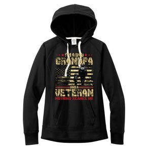 Im A Dad Grandpa And Veteran Fathers Day Papa Grandpa Women's Fleece Hoodie