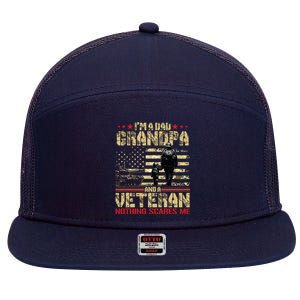 Im A Dad Grandpa And Veteran Fathers Day Papa Grandpa 7 Panel Mesh Trucker Snapback Hat