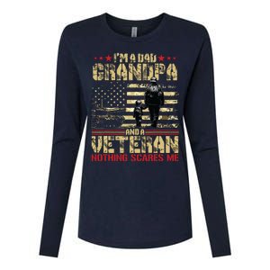 Im A Dad Grandpa And Veteran Fathers Day Papa Grandpa Womens Cotton Relaxed Long Sleeve T-Shirt