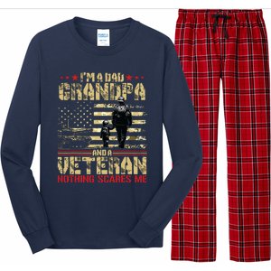 Im A Dad Grandpa And Veteran Fathers Day Papa Grandpa Long Sleeve Pajama Set