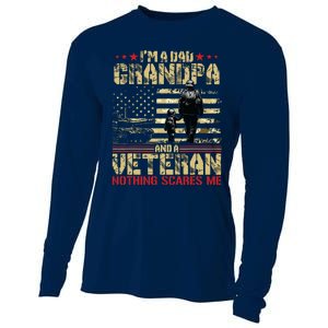 Im A Dad Grandpa And Veteran Fathers Day Papa Grandpa Cooling Performance Long Sleeve Crew