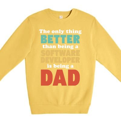 I'm A Dad And Software Engineer Funny Fatherhood Funny Dad Gift Premium Crewneck Sweatshirt