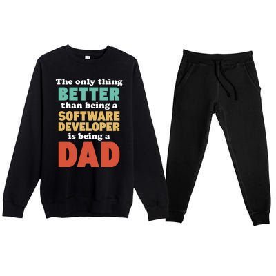 I'm A Dad And Software Engineer Funny Fatherhood Funny Dad Gift Premium Crewneck Sweatsuit Set