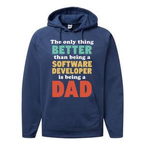 I'm A Dad And Software Engineer Funny Fatherhood Funny Dad Gift Performance Fleece Hoodie