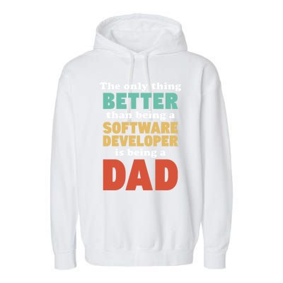 I'm A Dad And Software Engineer Funny Fatherhood Funny Dad Gift Garment-Dyed Fleece Hoodie