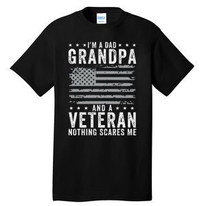 I'm A Dad Grandpa And Veteran Fathers Day Papa Grandpa Tall T-Shirt