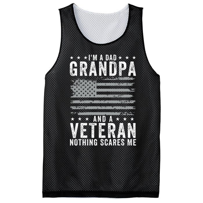 I'm A Dad Grandpa And Veteran Fathers Day Papa Grandpa Mesh Reversible Basketball Jersey Tank