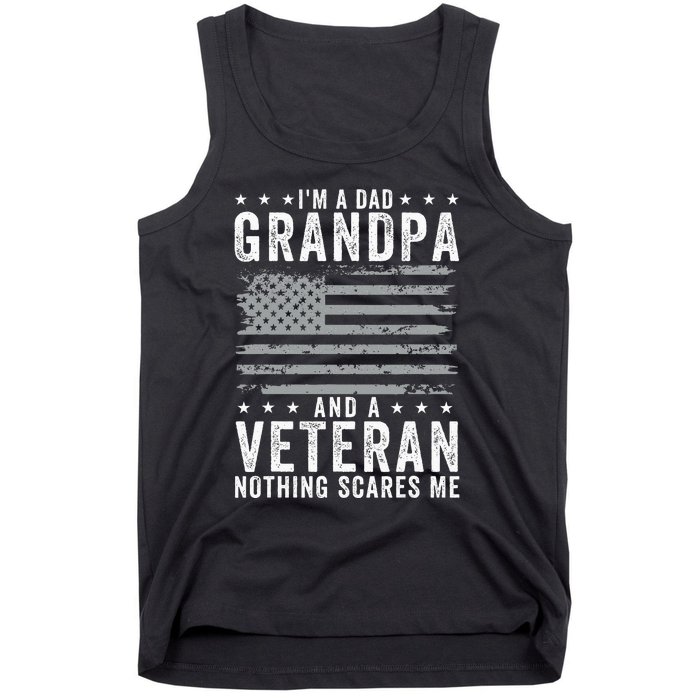 I'm A Dad Grandpa And Veteran Fathers Day Papa Grandpa Tank Top