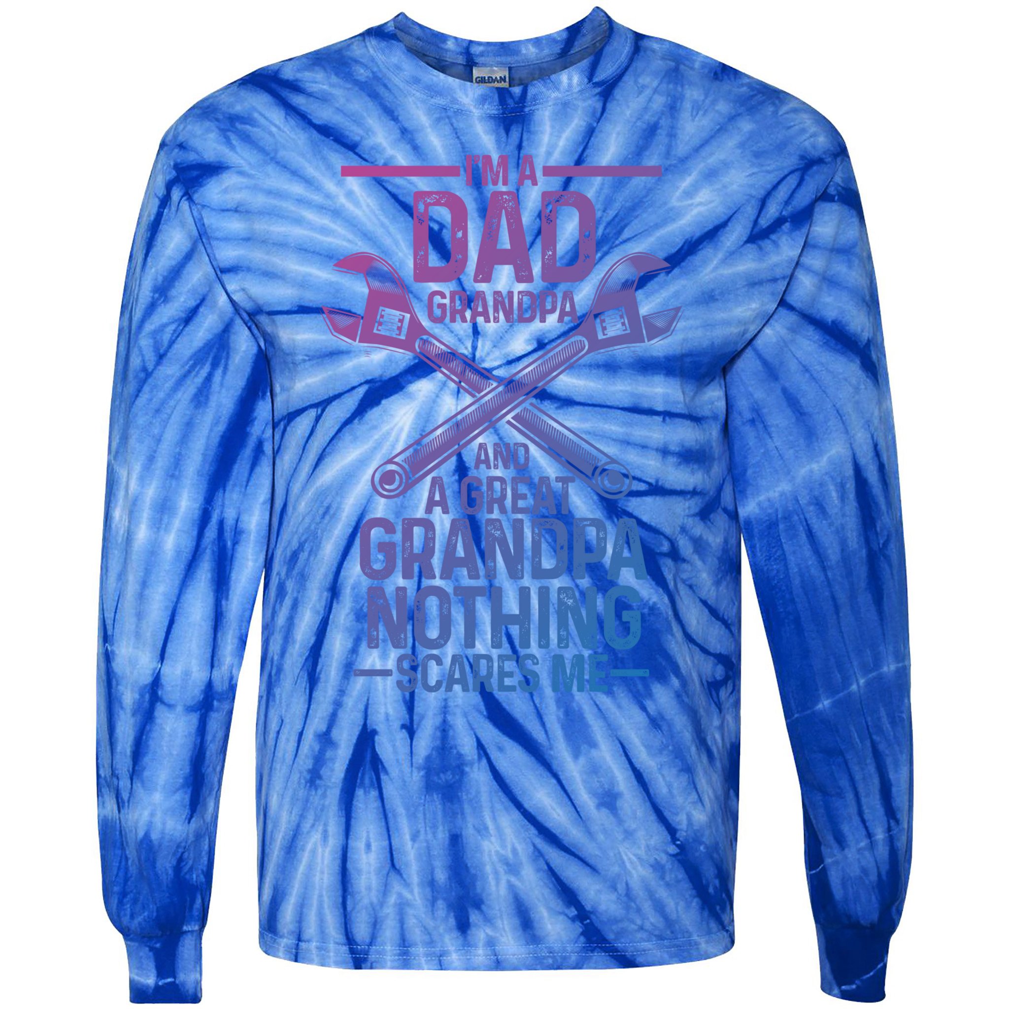 Im A Dad Grandpa And A Great Grandpa Cars Gift Tie-Dye Long Sleeve Shirt