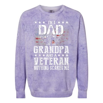 IM A Dad Grandpa Veteran Funny Grandpa FatherS Day Colorblast Crewneck Sweatshirt