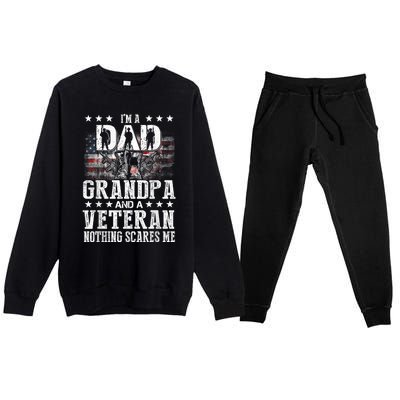 IM A Dad Grandpa Veteran Funny Grandpa FatherS Day Premium Crewneck Sweatsuit Set