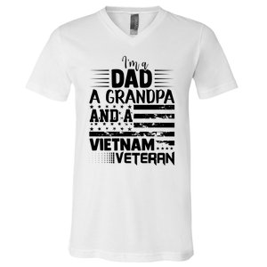 I'm A Dad A Grandpa And A Vietnam Veteran US Army Veteran Day V-Neck T-Shirt