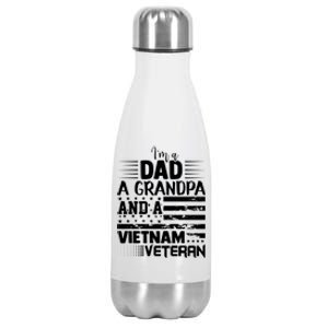 I'm A Dad A Grandpa And A Vietnam Veteran US Army Veteran Day Stainless Steel Insulated Water Bottle