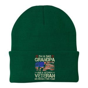 Im A Dad Grandpa And Vietnam Veteran Us Flag Papa Knit Cap Winter Beanie