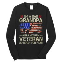 Im A Dad Grandpa And Vietnam Veteran Us Flag Papa Long Sleeve Shirt