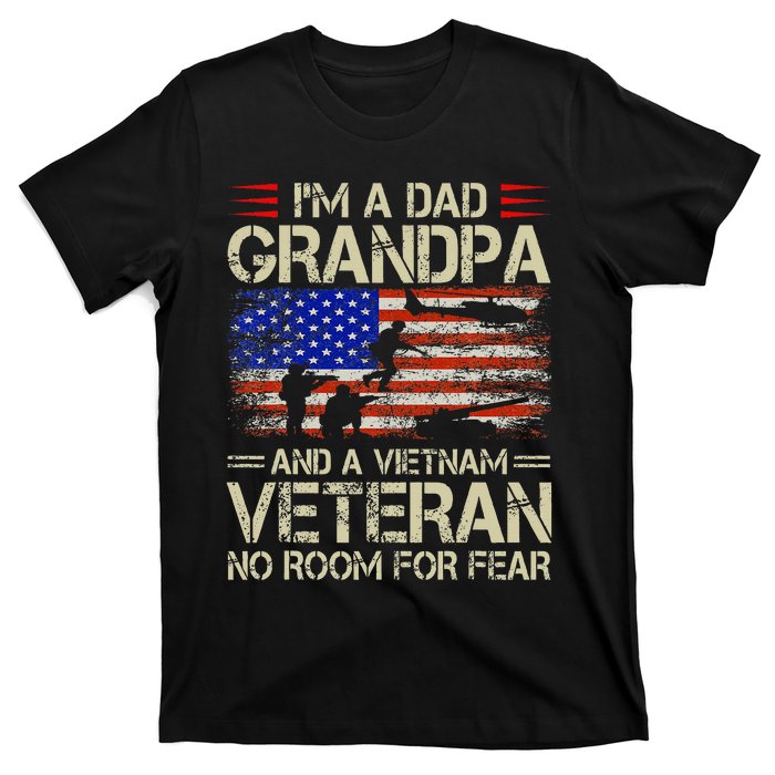 Im A Dad Grandpa And Vietnam Veteran Us Flag Papa T-Shirt