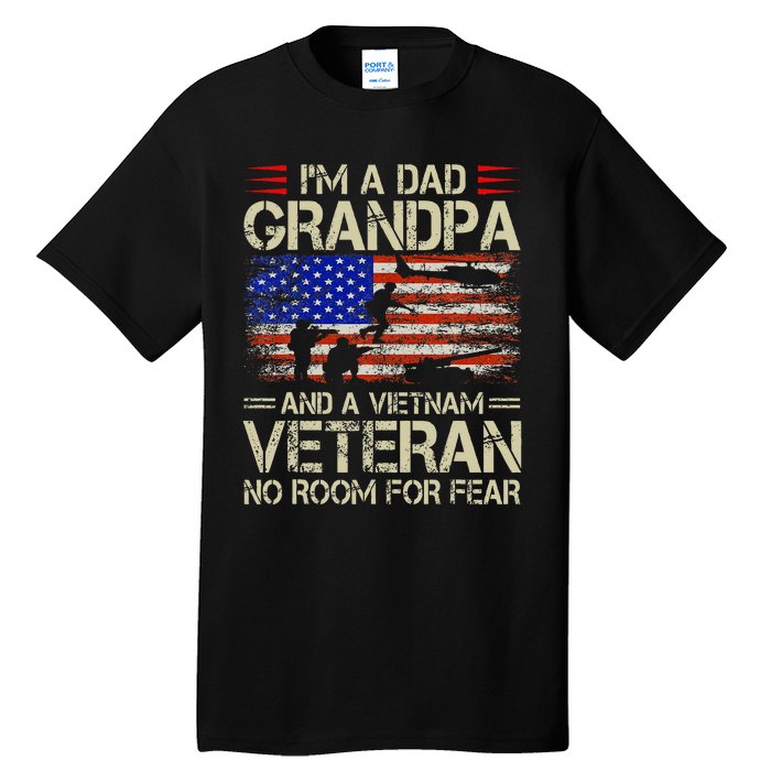 Im A Dad Grandpa And Vietnam Veteran Us Flag Papa Tall T-Shirt