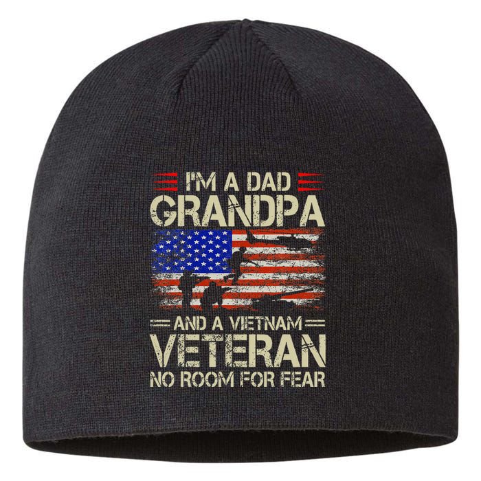 Im A Dad Grandpa And Vietnam Veteran Us Flag Papa Sustainable Beanie