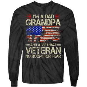 Im A Dad Grandpa And Vietnam Veteran Us Flag Papa Tie-Dye Long Sleeve Shirt