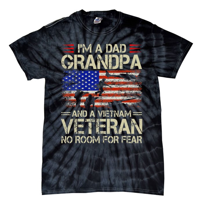 Im A Dad Grandpa And Vietnam Veteran Us Flag Papa Tie-Dye T-Shirt