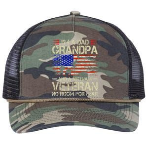 Im A Dad Grandpa And Vietnam Veteran Us Flag Papa Retro Rope Trucker Hat Cap