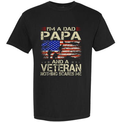 IM A Dad Papa And Veteran Retro Dad Papa Grandpa Garment-Dyed Heavyweight T-Shirt