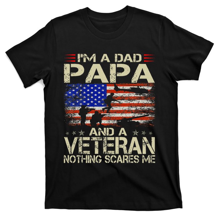 IM A Dad Papa And Veteran Retro Dad Papa Grandpa T-Shirt