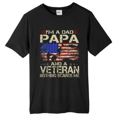 IM A Dad Papa And Veteran Retro Dad Papa Grandpa Tall Fusion ChromaSoft Performance T-Shirt