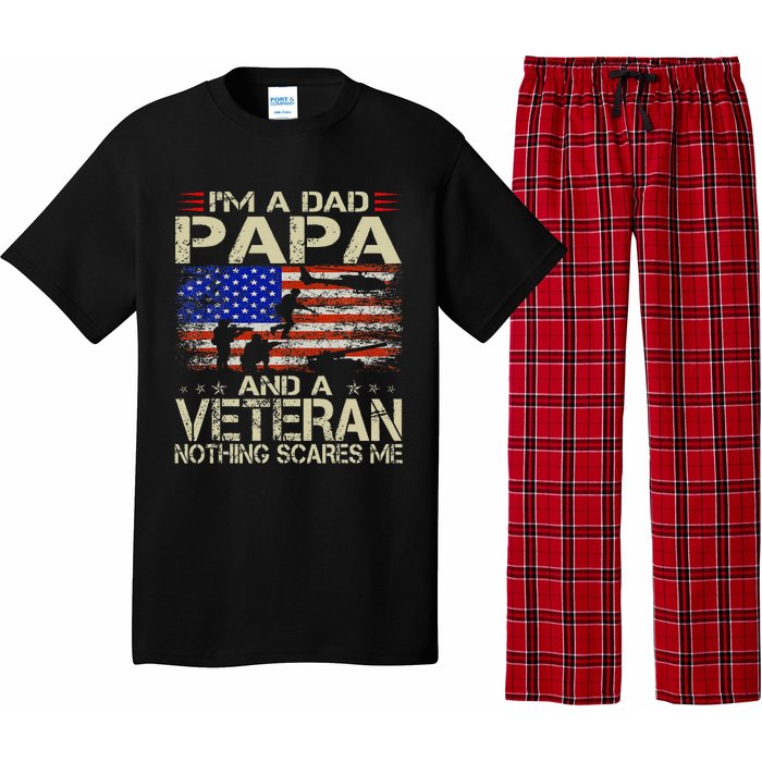 IM A Dad Papa And Veteran Retro Dad Papa Grandpa Pajama Set