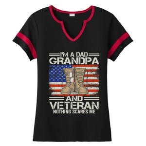 IM A Dad Grandpa And Veteran Fathers Day Ladies Halftime Notch Neck Tee