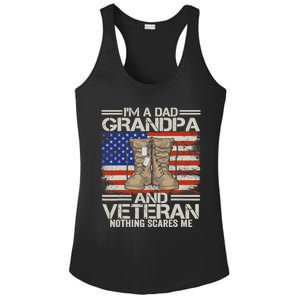 IM A Dad Grandpa And Veteran Fathers Day Ladies PosiCharge Competitor Racerback Tank