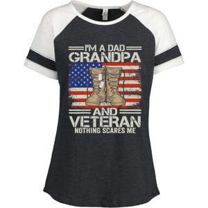 IM A Dad Grandpa And Veteran Fathers Day Enza Ladies Jersey Colorblock Tee