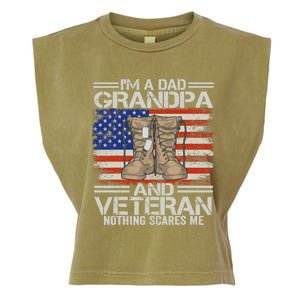 IM A Dad Grandpa And Veteran Fathers Day Garment-Dyed Women's Muscle Tee