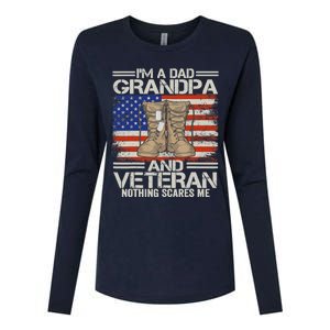 IM A Dad Grandpa And Veteran Fathers Day Womens Cotton Relaxed Long Sleeve T-Shirt