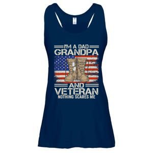 IM A Dad Grandpa And Veteran Fathers Day Ladies Essential Flowy Tank