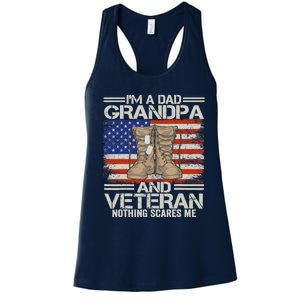 IM A Dad Grandpa And Veteran Fathers Day Women's Racerback Tank