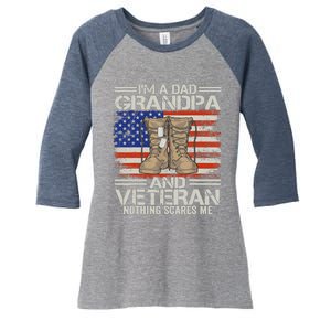 IM A Dad Grandpa And Veteran Fathers Day Women's Tri-Blend 3/4-Sleeve Raglan Shirt