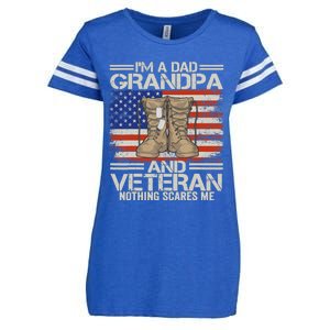 IM A Dad Grandpa And Veteran Fathers Day Enza Ladies Jersey Football T-Shirt