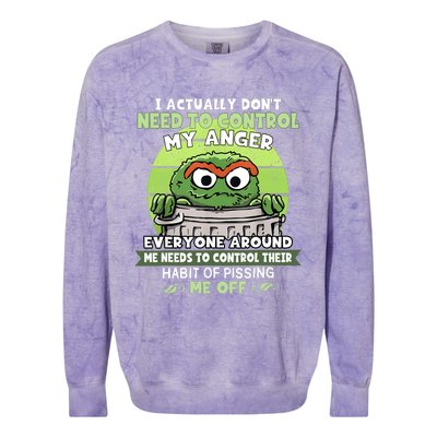 I Acctually Dont Need To Control My Anger Funny Trendy Meme Colorblast Crewneck Sweatshirt