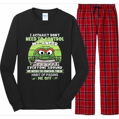 I Acctually Dont Need To Control My Anger Funny Trendy Meme Long Sleeve Pajama Set