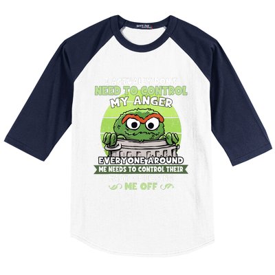 I Acctually Dont Need To Control My Anger Funny Trendy Meme Baseball Sleeve Shirt