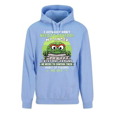 I Acctually Dont Need To Control My Anger Funny Trendy Meme Unisex Surf Hoodie