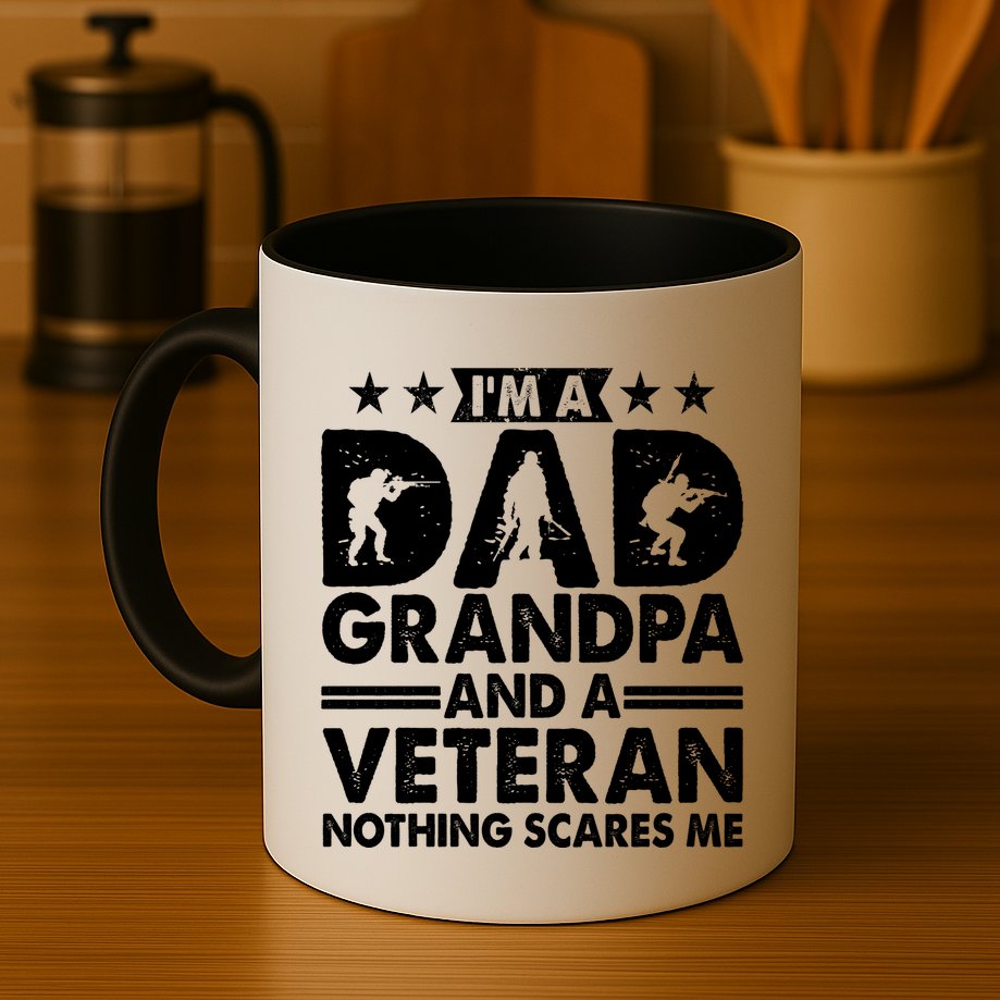 I'm A Dad Grandpa And A Veteran Nothing Scares Me Mug