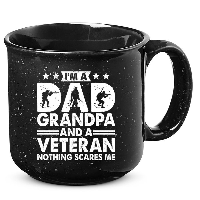 I'm A Dad Grandpa And A Veteran Nothing Scares Me 15oz Campfire Ceramic Mug