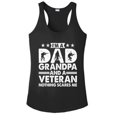 I'm A Dad Grandpa And A Veteran Nothing Scares Me Ladies PosiCharge Competitor Racerback Tank