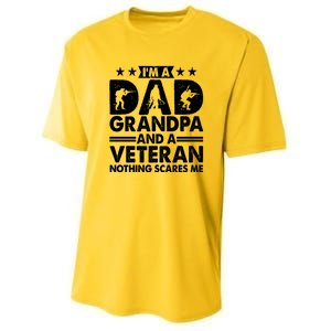 I'm A Dad Grandpa And A Veteran Nothing Scares Me Youth Performance Sprint T-Shirt