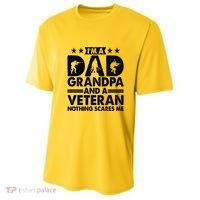 I'm A Dad Grandpa And A Veteran Nothing Scares Me Youth Performance Sprint T-Shirt