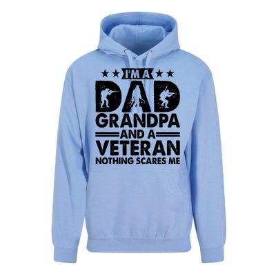 I'm A Dad Grandpa And A Veteran Nothing Scares Me Unisex Surf Hoodie